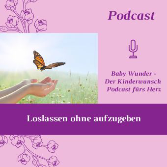 1/3 Bild Homepage – 1 Podcast Folge 64: Loslassen ohne aufzugeben. Schmetterling fliegt aus der Hand davon.