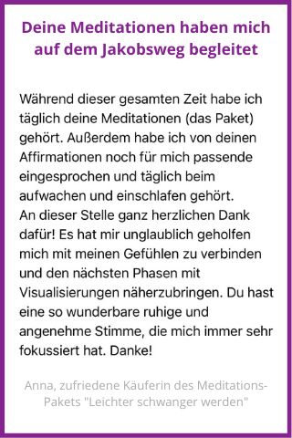 Leichter schwanger werden Kundenfeedback Anna Kinderwunsch Meditations Paket Leichter schwanger werden