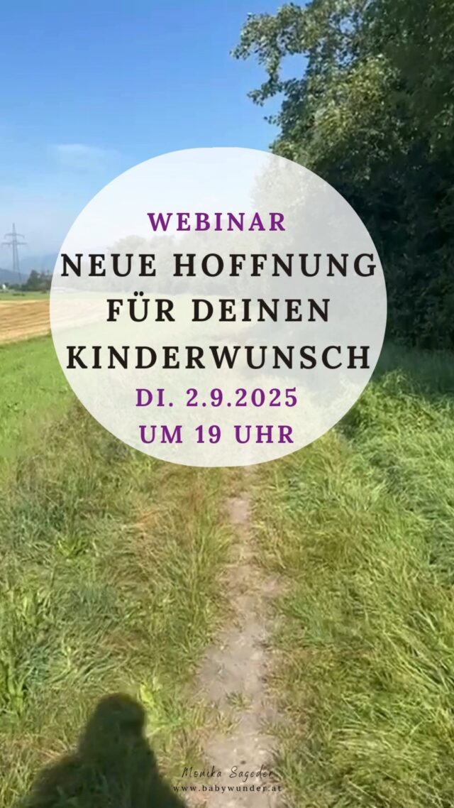 Ich kenne dieses Gefühl so gut: Du gibst alles für deinen Kinderwunsch - Arzttermine, Ernährung, Tipps von allen Seiten. Und trotzdem ist da dieses nagende Gefühl: "Was, wenn es nie klappt?"  Monat für Monat Hoffen. Dann wieder enttäuscht werden. Zweifel. Tränen. Der Gedanke, dass dir die Zeit davonläuft...  Vielleicht ahnst du es schon: Dein Körper hört deine Gedanken. Stress, Angst und Anspannug können deine Chancen verschlechtern. Genauso wie Ruhe, Vertrauen und Selbstfürsorge sie verbessern können.  Genau darum lade ich dich herzlich in mein Webinar für 0 € ein:  "Neue Hoffnung für dienen Kinderwunsch - Wie du jetzt deine Chancen erhöhen kannst."  Darin erfährst du:  ❤ Warum Kopf, Körper und Herz untrennbar verbunden sind.
❤ Welche Fehler viele Frauen unbewusst machen
❤ 3 Schritte, wie du sofort neue Hoffnung findest.  📅 Dienstag, 2. September | 19:00 Uhr | Online via Zoom  Melde dich jetzt an und hol dir neue Zuversicht! Anmeldelink in Bio 🔝 oder kommentiere mit "Webinar" und ich schicke dir den Anmeldelink direkt zu.  #kinderwunsch #webinar #tippskinderwunsch #kiwu #kiwucommunity #hoffnung #endlichschwangerwerden
